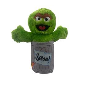 Sesame Street Plush Oscar The Grouch Scram 50 Years and Counting 18" Garbage Can